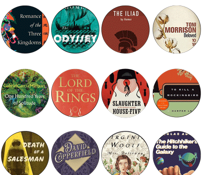 Button icons of Classic Book titles - Group 2
