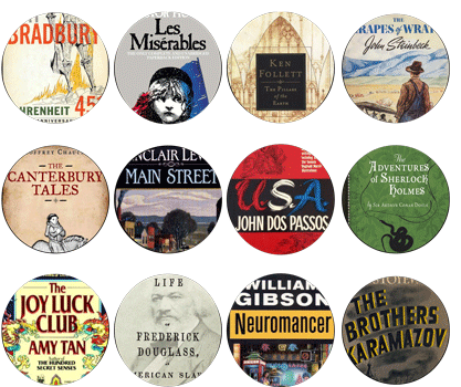 Button icons of Classic Book titles - Group 5