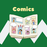 Generic Comic book opened up with comics
