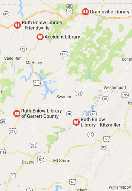 Map of Ruth Enlow Libraries