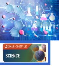 GOF logo with science molecules with beakers