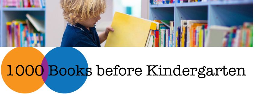 1000 Books before Kindergarten; young boy reading books