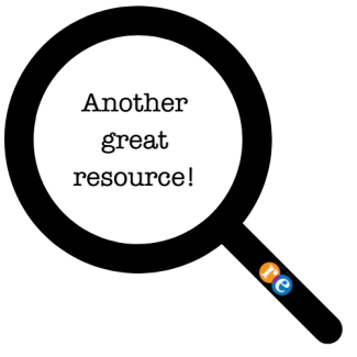 magnifying glass with RE on handle and text inside - Another great resource